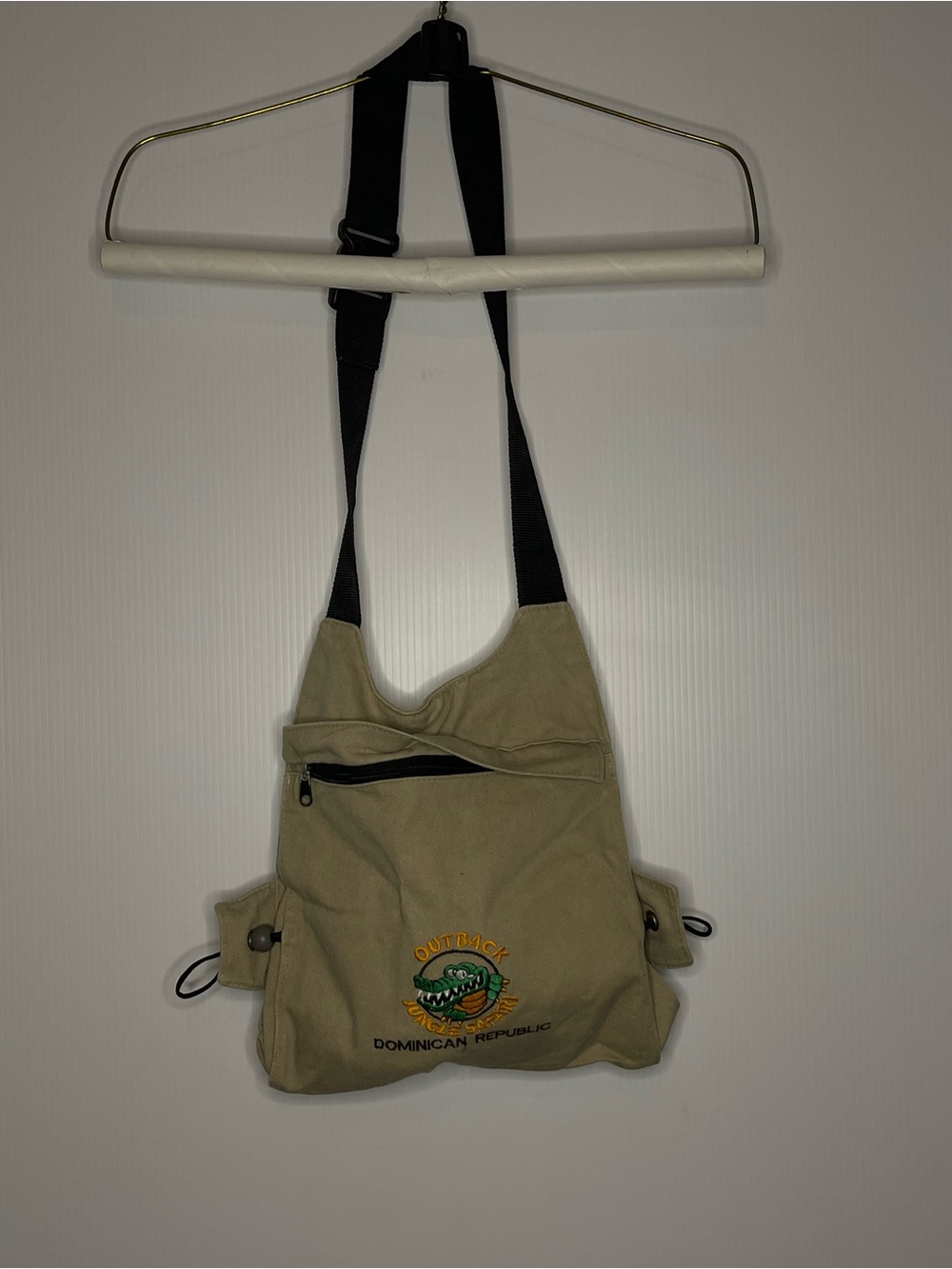Dominican Republic Khaki Canvas Crossbody Bag